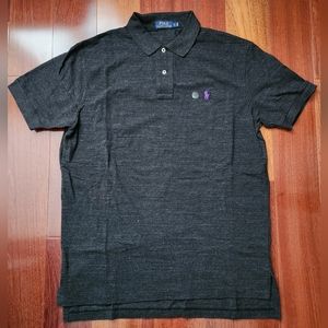 Polo Ralph Lauren Iconic Mesh Polo Shirt ~DARK GRAY ~LARGE **NEW